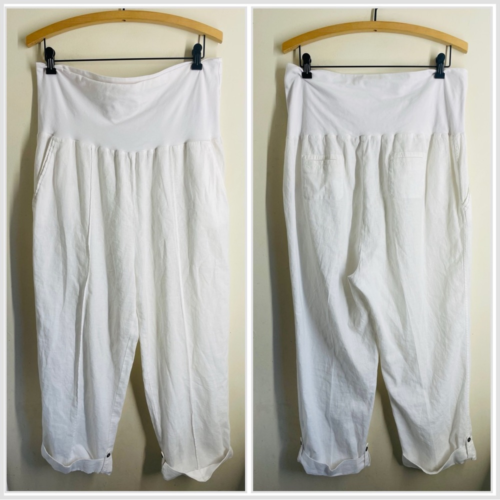 Soft Surroundings Linen Blend Pants White size XL